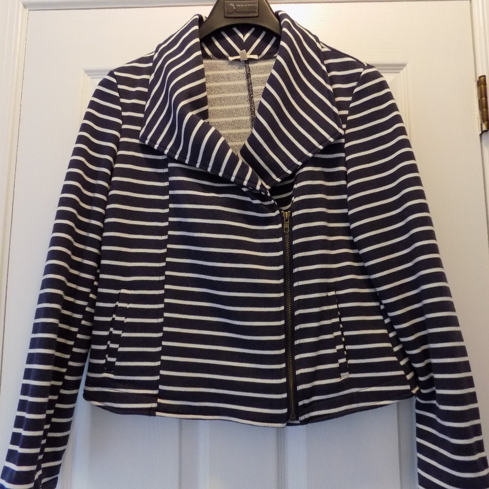 MYSTREE (Stitch Fix) navy/white striped jacket